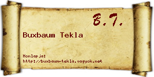 Buxbaum Tekla névjegykártya